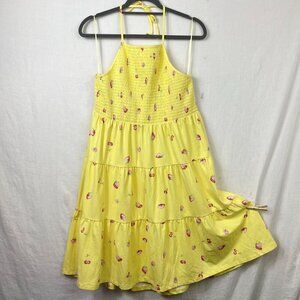 Abound Backless Halter Tiered Midi Dress Womens XL Kawaii Kidcore Summer Smocked